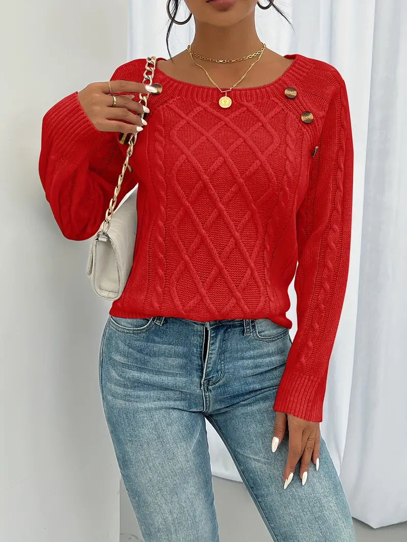Elise Elegant Buttoned Jumper