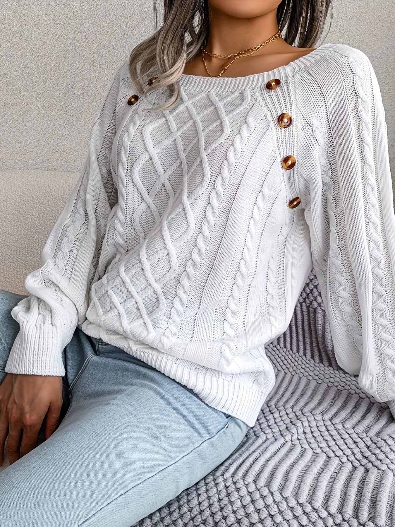 Elise Elegant Buttoned Jumper