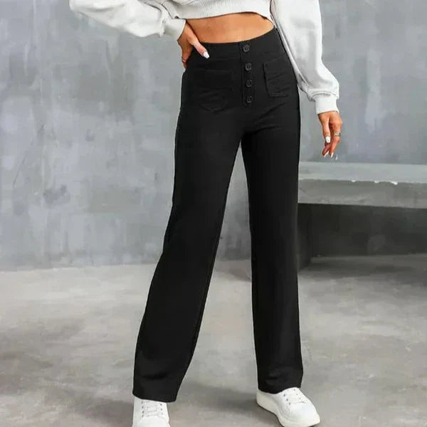Sophie Stretchhose mit hoher Taille und Seitentaschen